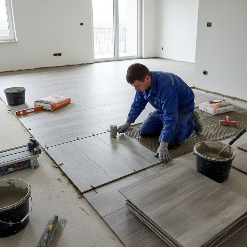 Mosaic Tile Floor Installation